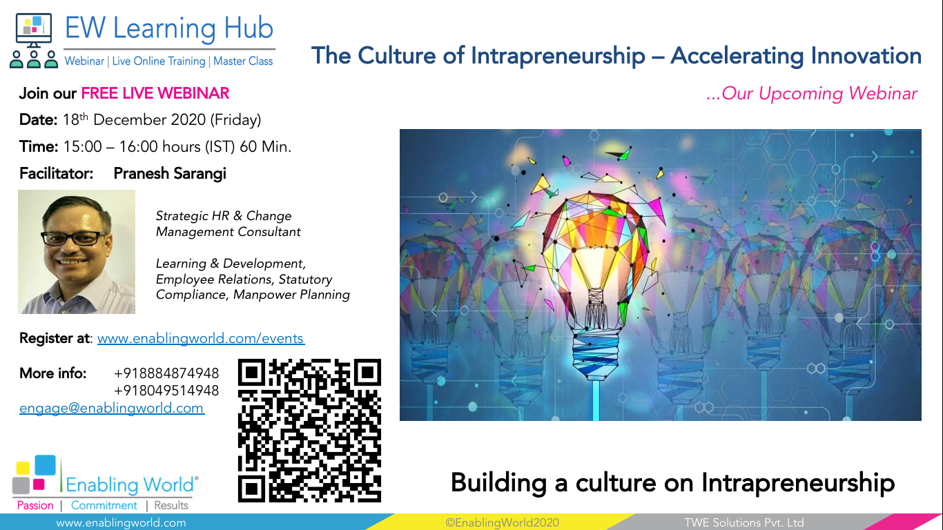 Webinar – The Culture of Intrapreneurship – Accelerating Innovation