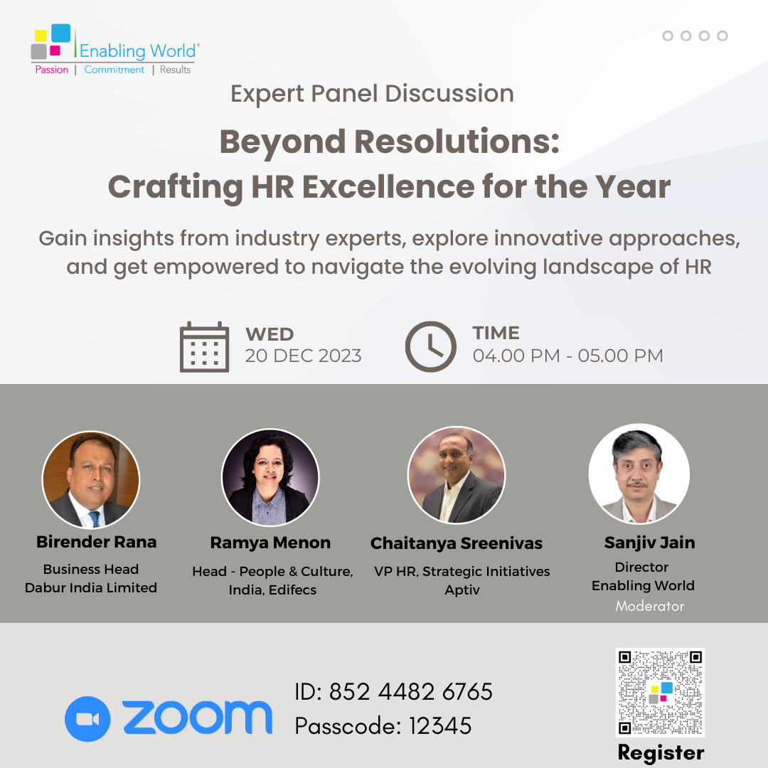 On 20th Dec @4.00 PM – Beyond Resolutions: Crafting HR Excellence for the Year Ahead – Expert Panel Discussion