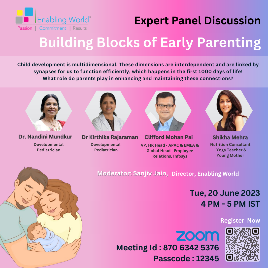 Expert Panel Discussion on 20th Jun 23 at 4 PM IST – Building Blocks of Early Parenting