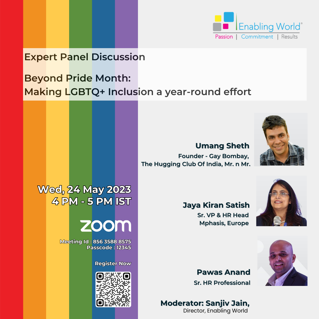 Expert Panel Discussion on 24 May 23 at 4.00 PM IST – ‘Beyond Pride Month: Making LGBTQ+ Inclusion a Year-Round Effort’