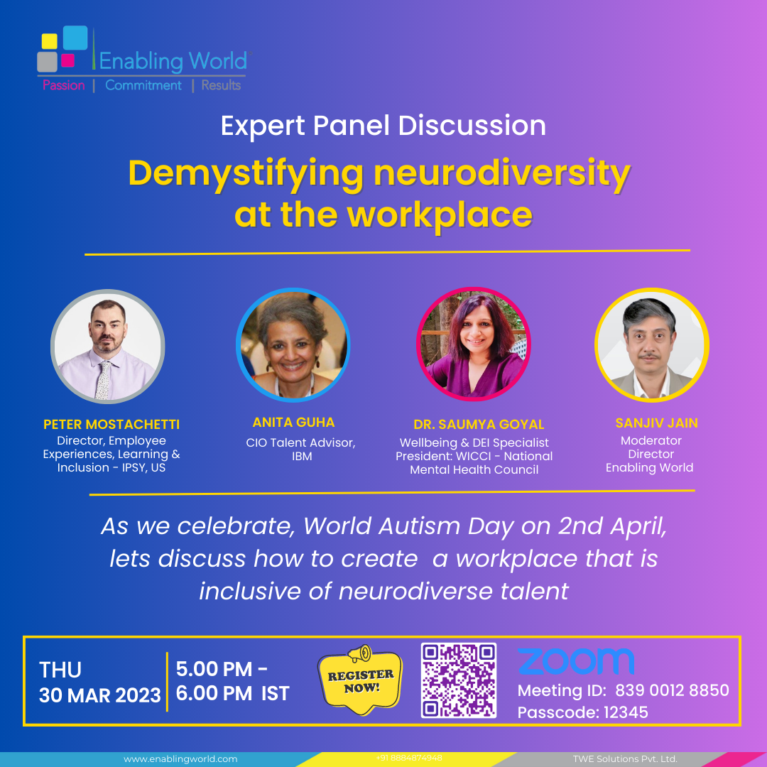 Demystifying Neurodiversity at the Workplace – 30 Mar 23 17:00 IST